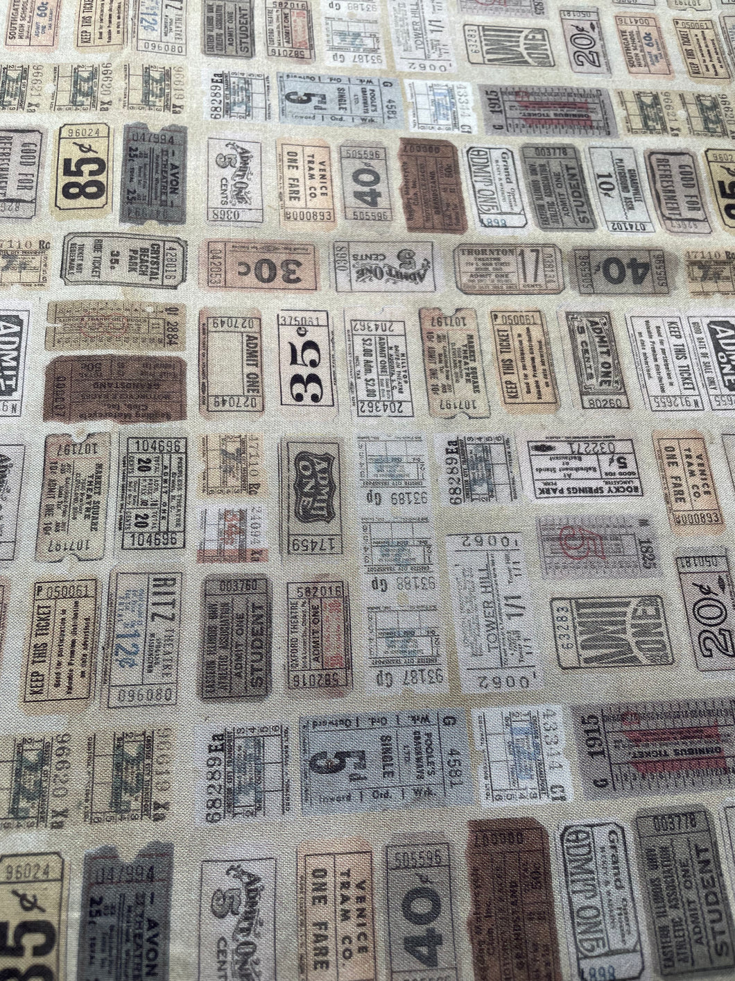 Tim Holtz fabric fat 1/4 - Palette: neutral tickets