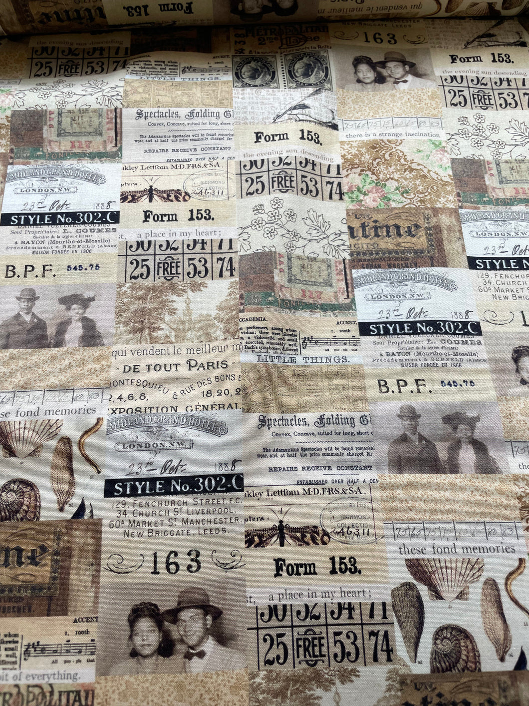 Tim Holtz fabric fat 1/4 - Palette: neutral collage