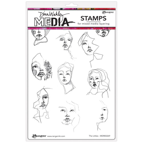 Dina Wakley cling stamp - The littles