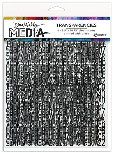 Dina Wakley transparencies - Typograpgy set 2