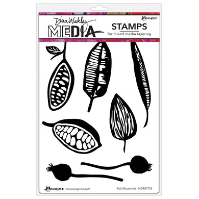 Dina Wakley cling stamp - Bold botanicals