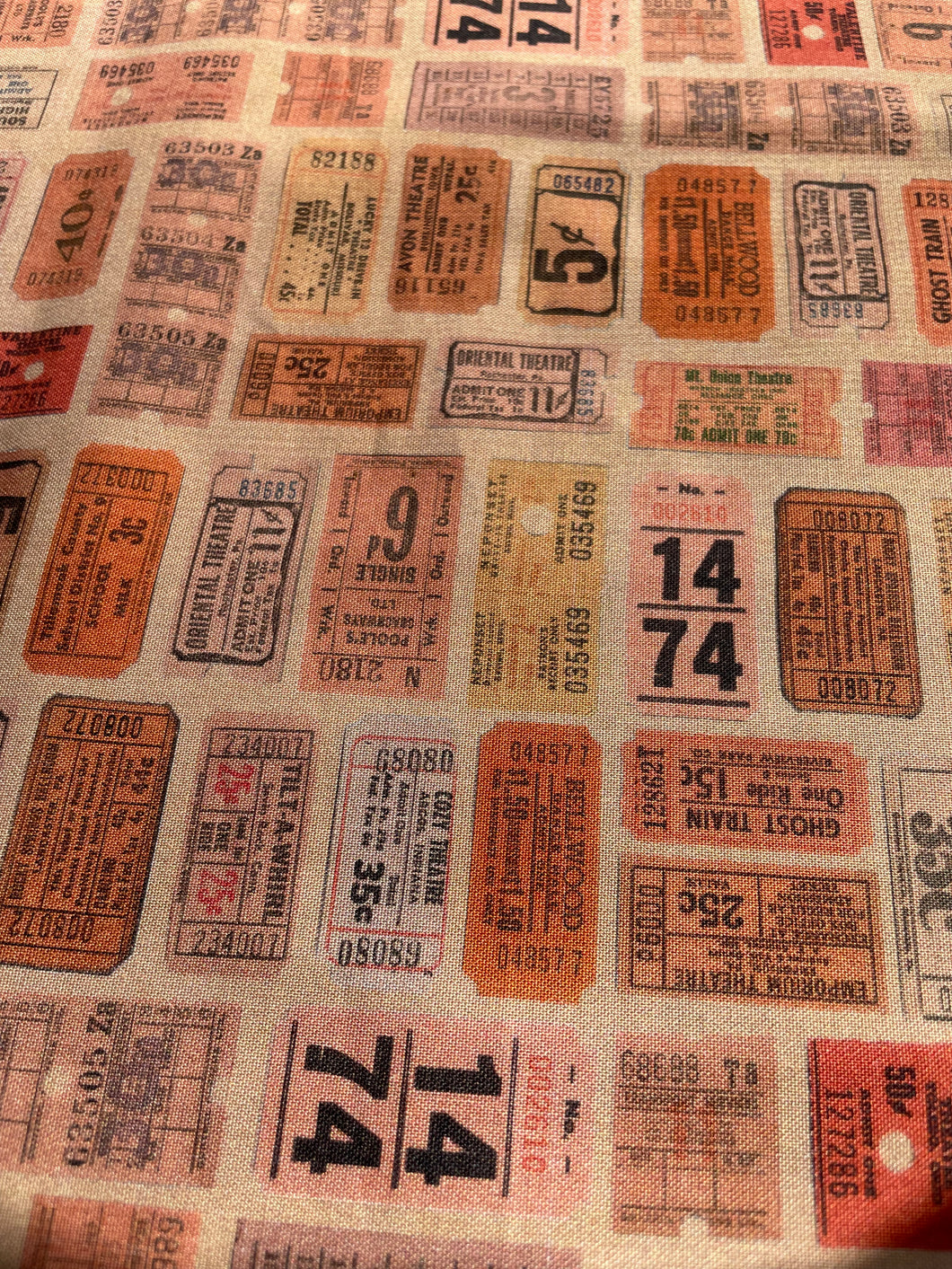 Tim Holtz fabric fat 1/4 - Palette: orange tickets
