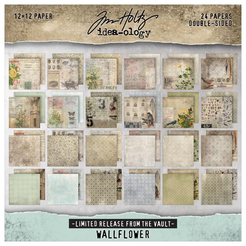 Tim Holtz vault - 12x12” paper pad: Wallflower
