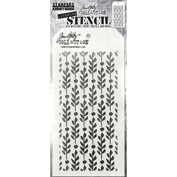 Tim Holtz layering stencil - Berry leaves