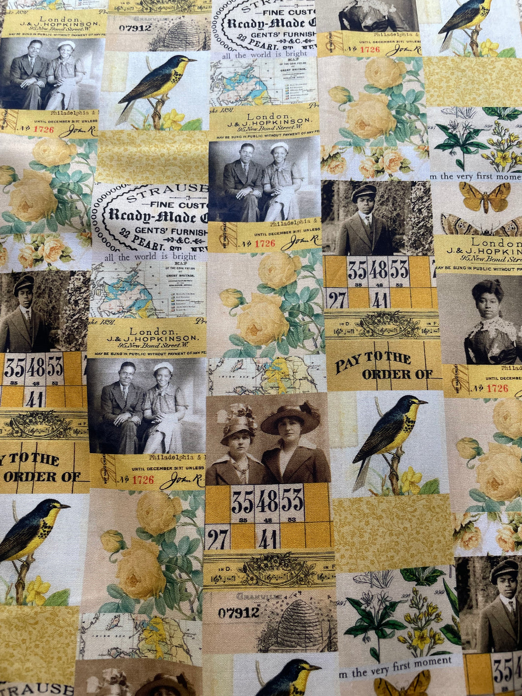Tim Holtz fabric fat 1/4 - Palette: yellow collage