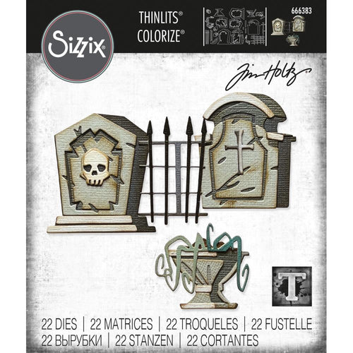 Tim Holtz Alterations thinlits colorize dies - Graveyard