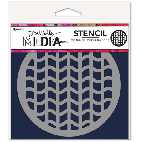 Dina Wakley Stencil - Tire tracks coaster