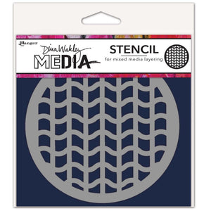 Dina Wakley Stencil - Tire tracks coaster