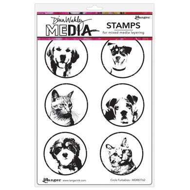 Dina Wakley cling stamp - Circle furbabies
