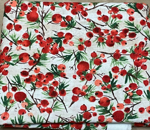 Tim Holtz fabric fat 1/4 - Christmastime: Winter berries