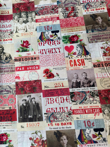 Tim Holtz fabric fat 1/4 - Palette: red collage
