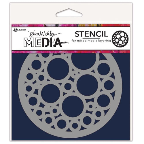Dina Wakley Stencil - Bubbles coaster