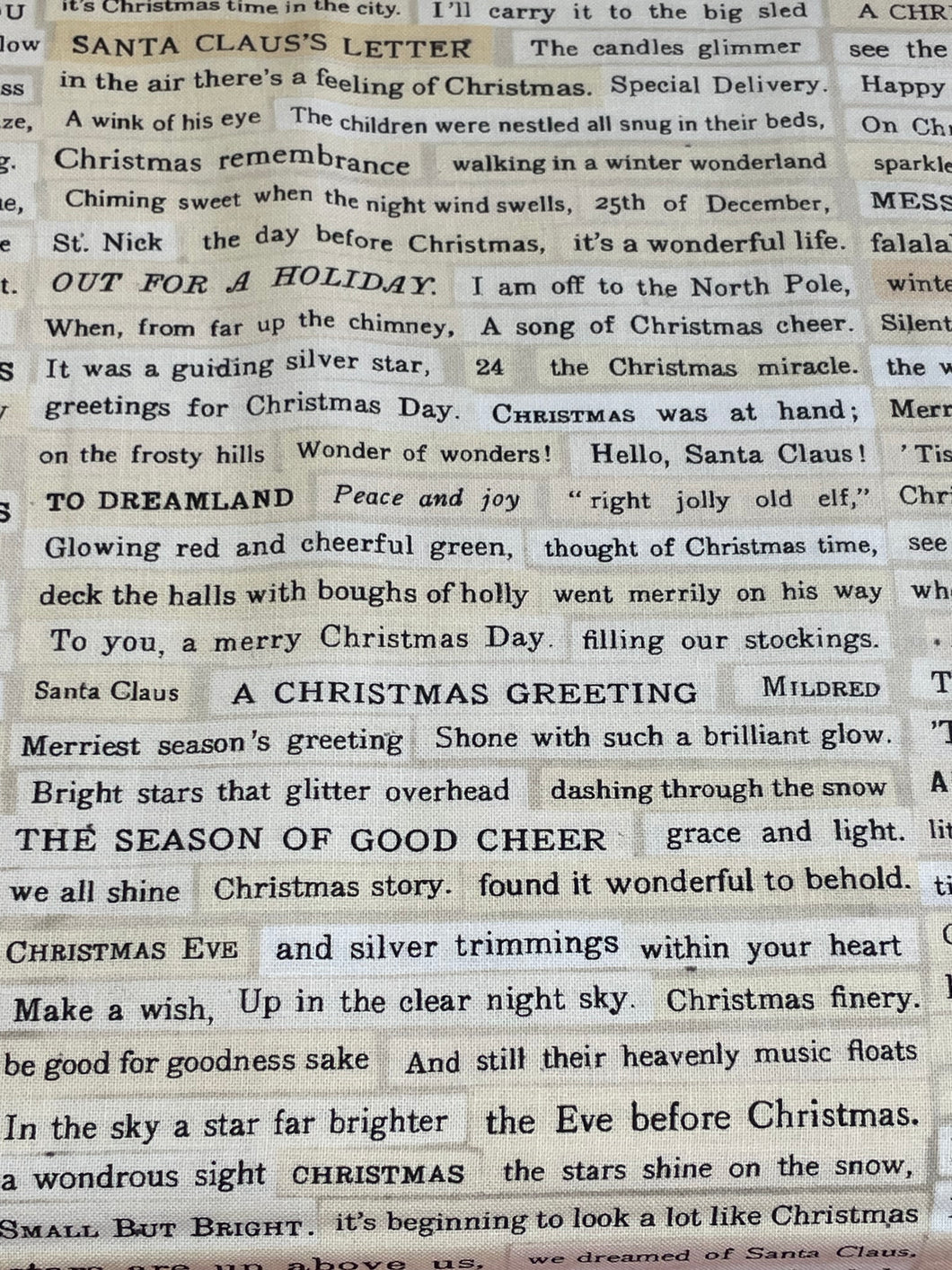 Tim Holtz fabric 1/2 meter - Holidays Past: Christmas clippings