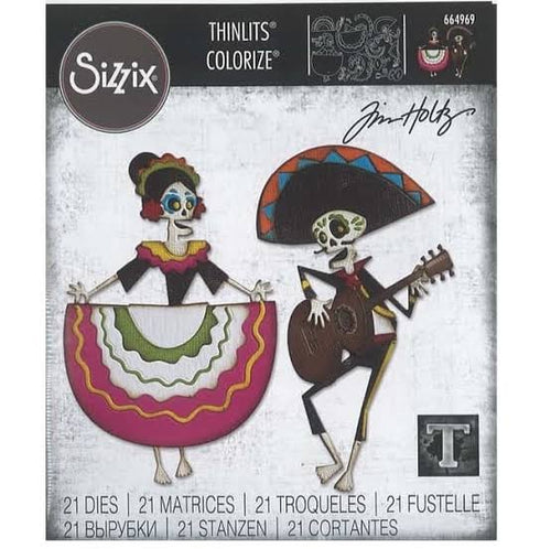Tim Holtz Alterations thinlits colorize dies - Day of the dead