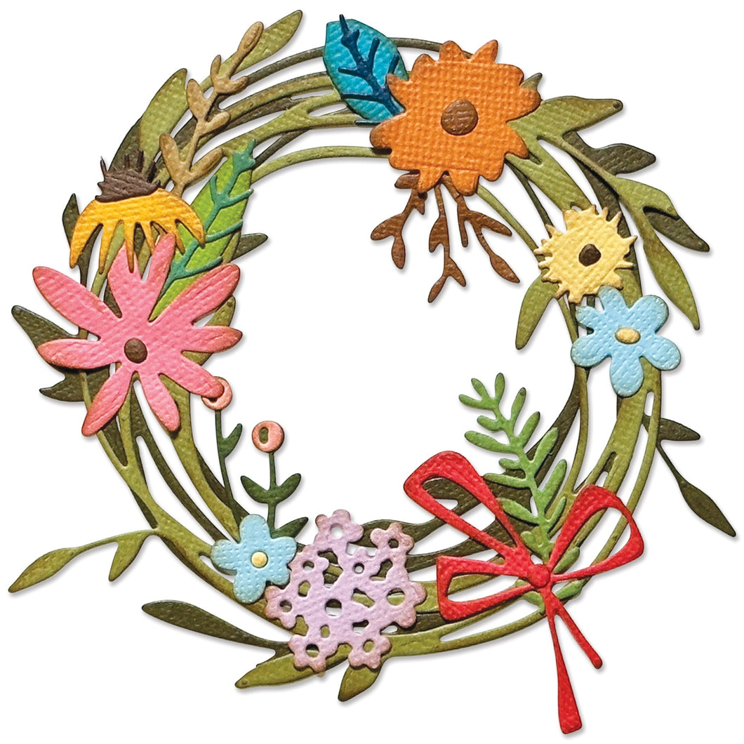 Tim Holtz sizzix vault series - Funky floral wreath