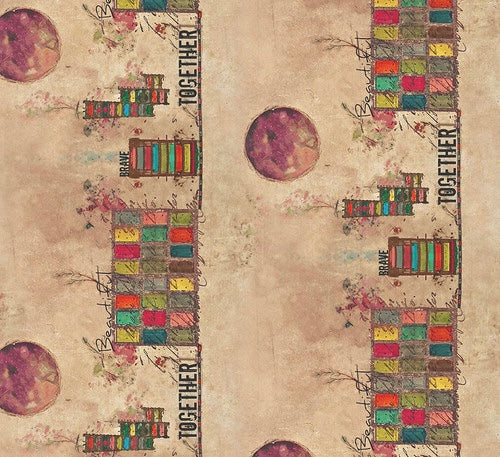 Seth Apter fabric fat 1/4 - Live out loud collection: Brave and beautiful