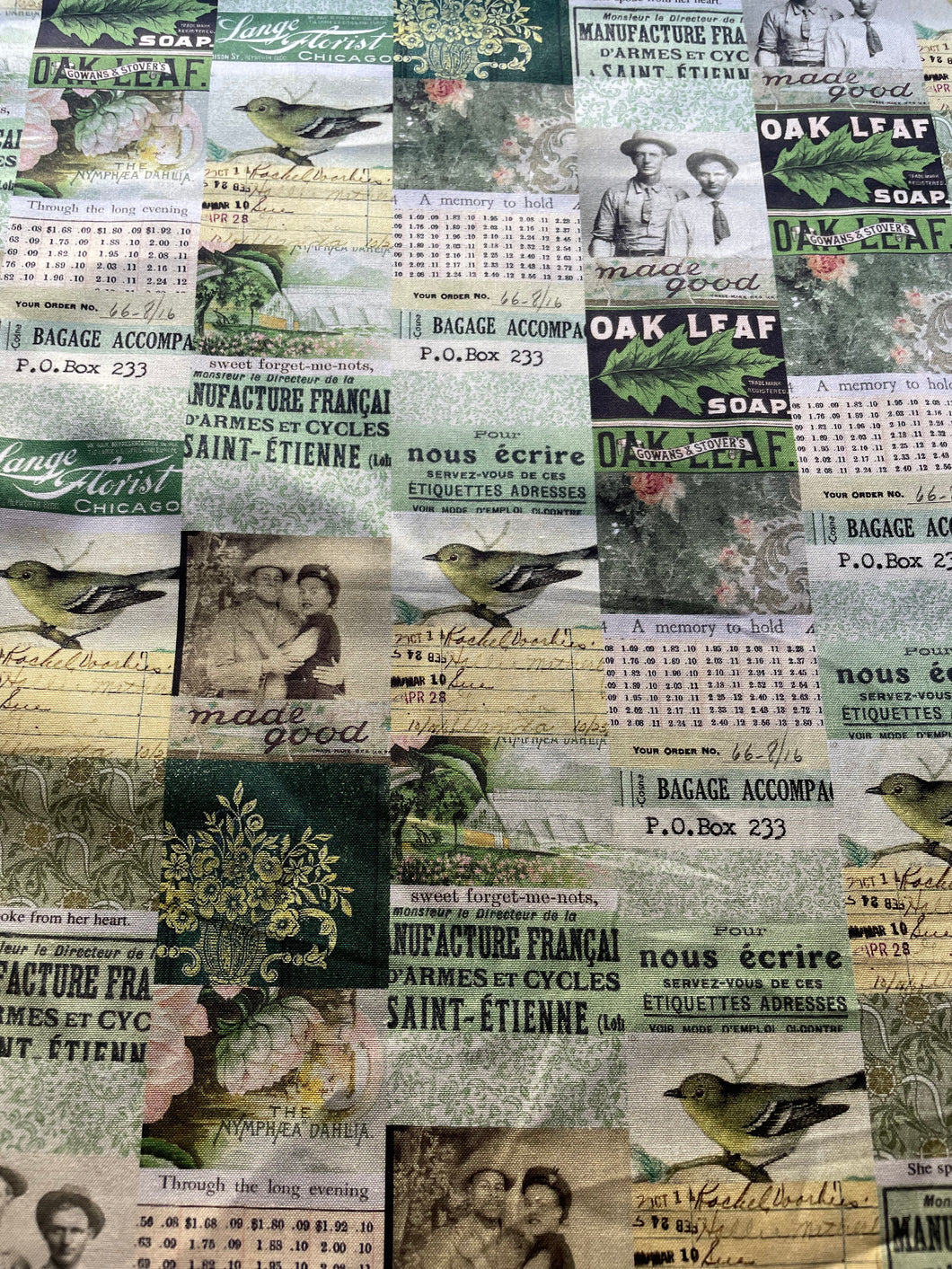 Tim Holtz fabric fat 1/4 - Palette: green collage