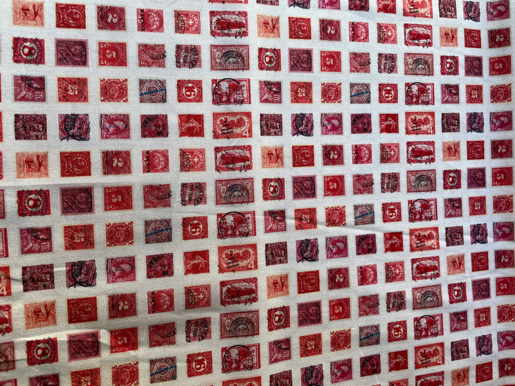 Tim Holtz fabric fat 1/4 - Palette: red stamps