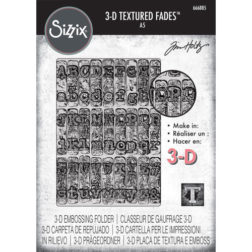 Tim Holtz A5 Texture Fades 3D Embossing Folder - Typewriter