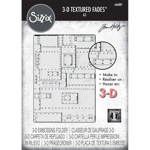 Tim Holtz A5 Texture Fades 3D Embossing Folder - Foundry