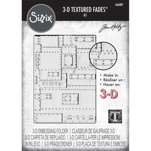 Tim Holtz A5 Texture Fades 3D Embossing Folder - Foundry