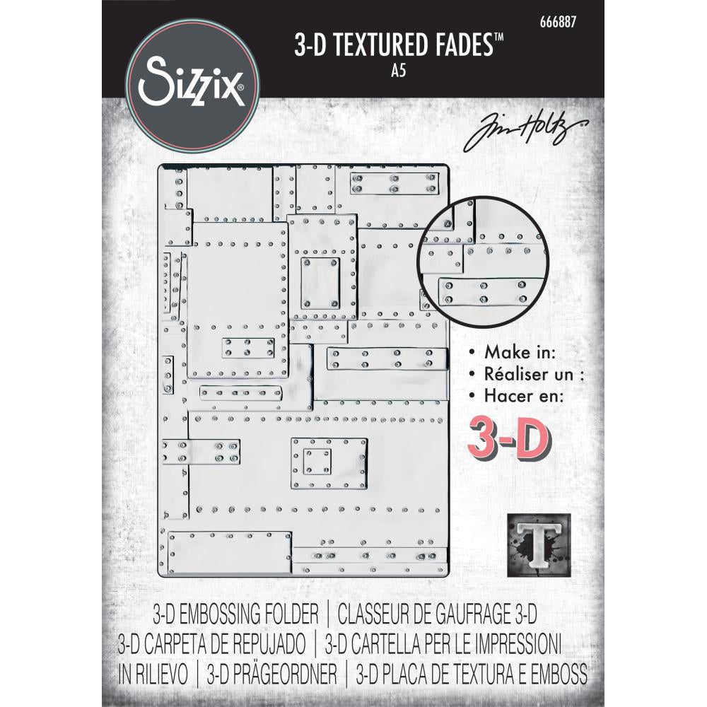 Tim Holtz A5 Texture Fades 3D Embossing Folder - Foundry
