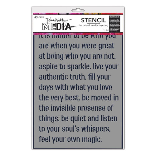 Dina Wakley Stencil - 9”x6” Feel your magic