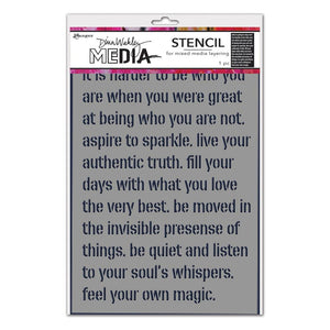 Dina Wakley Stencil - 9”x6” Feel your magic