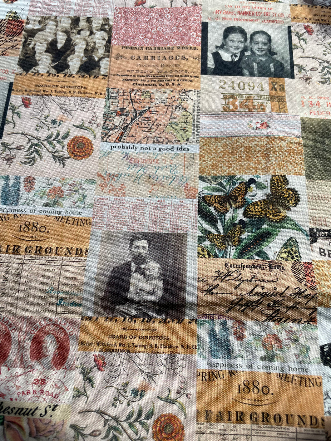 Tim Holtz fabric fat 1/4 - Palette: orange collage