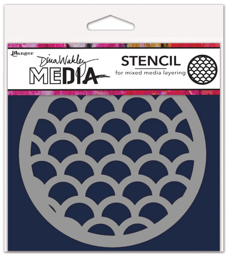 Dina Wakley Stencil - scales coasters