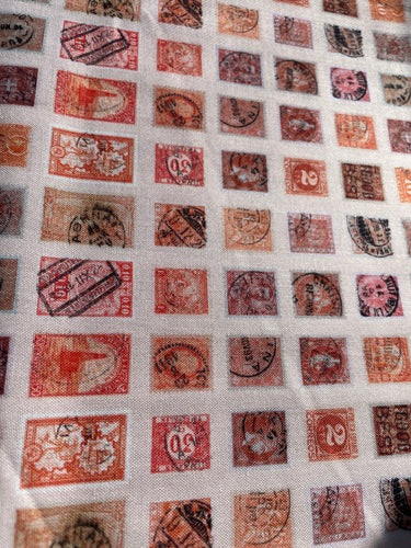 Tim Holtz fabric fat 1/4 - Palette: orange stamps
