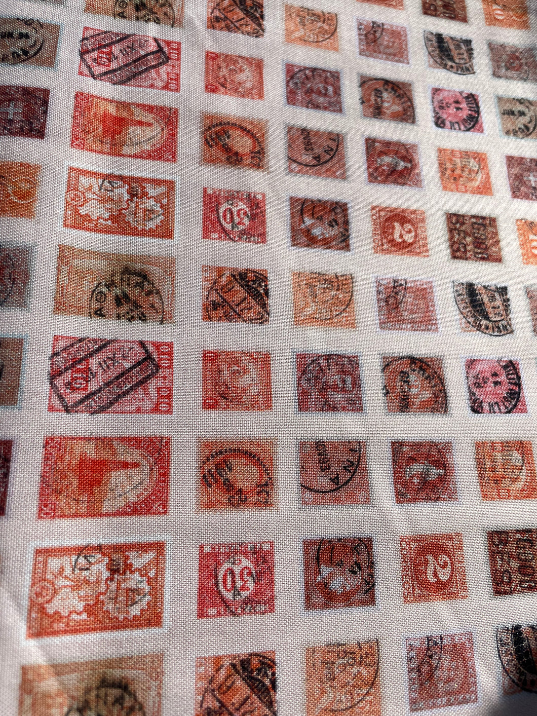 Tim Holtz fabric fat 1/4 - Palette: orange stamps