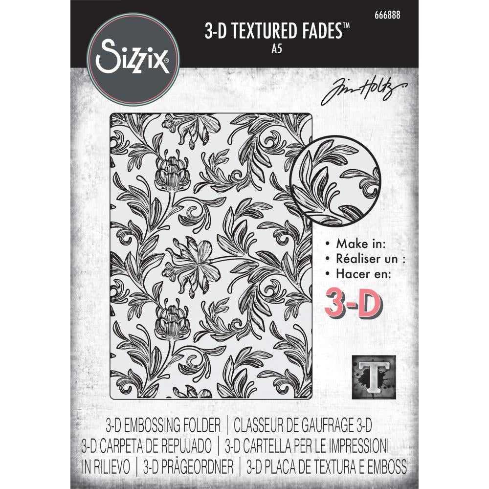 Tim Holtz A5 Texture Fades 3D Embossing Folder - Botanical