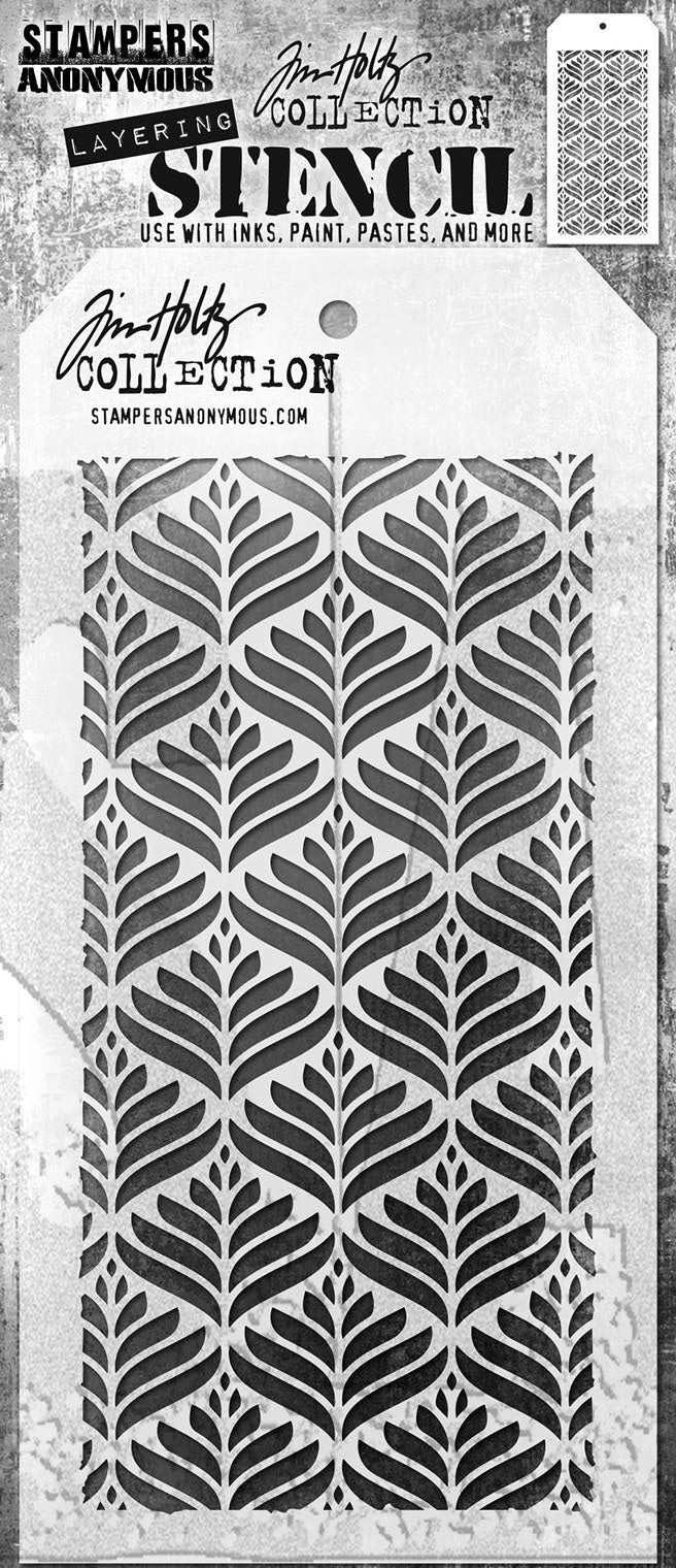 Tim Holtz layering stencil - Deco leaf