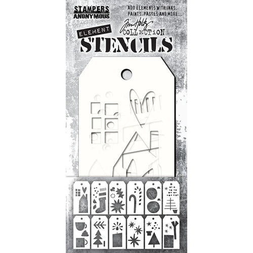 Tim Holtz layering stencil - Elements: Festive art