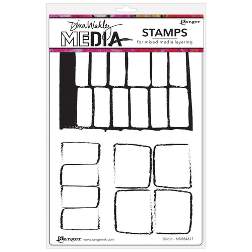 Dina Wakley cling stamp - Grid it