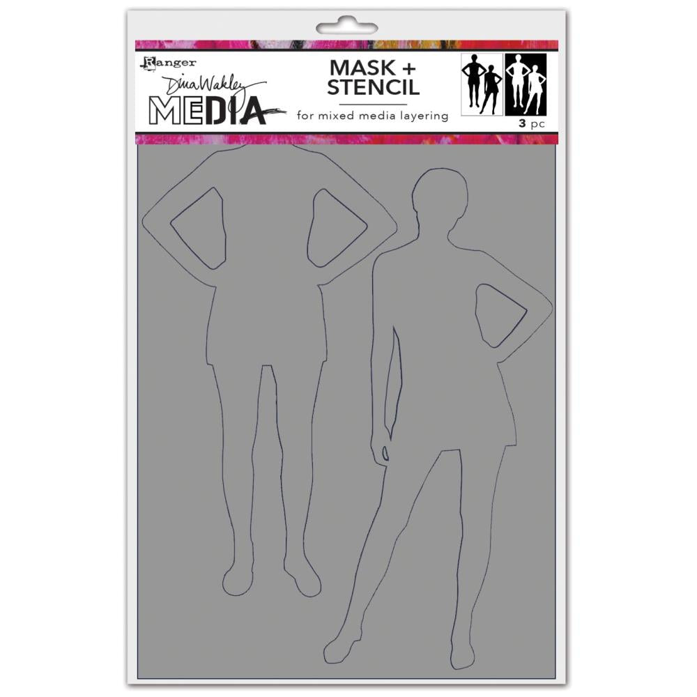 Dina Wakley Mask and stencil - Old school silhouettes