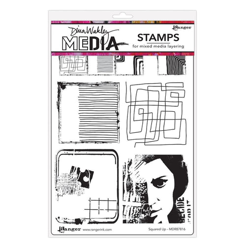 Dina Wakley cling stamp - Squared up