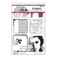 Dina Wakley cling stamp - Squared up