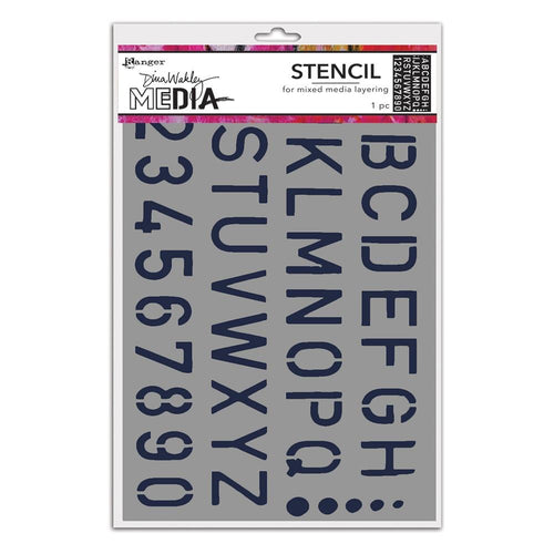 Dina Wakley Stencil - School style alpha