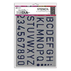 Dina Wakley Stencil - School style alpha