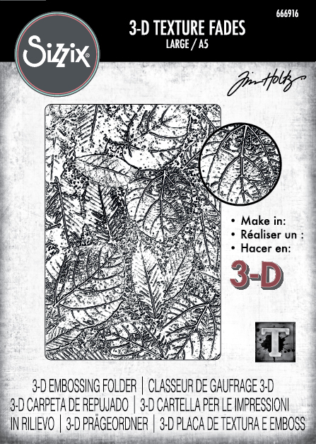 Tim Holtz A5 Texture Fades 3D Embossing Folder - foliage