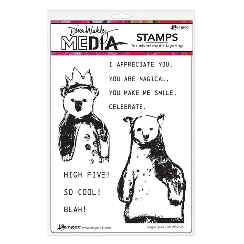 Dina Wakley cling stamp - Regal bears