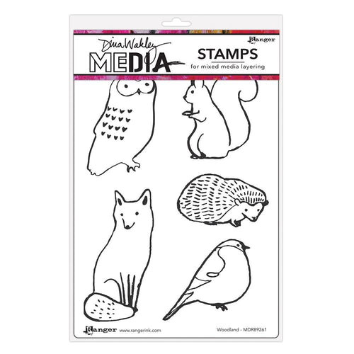 Dina Wakley cling stamp - Woodland