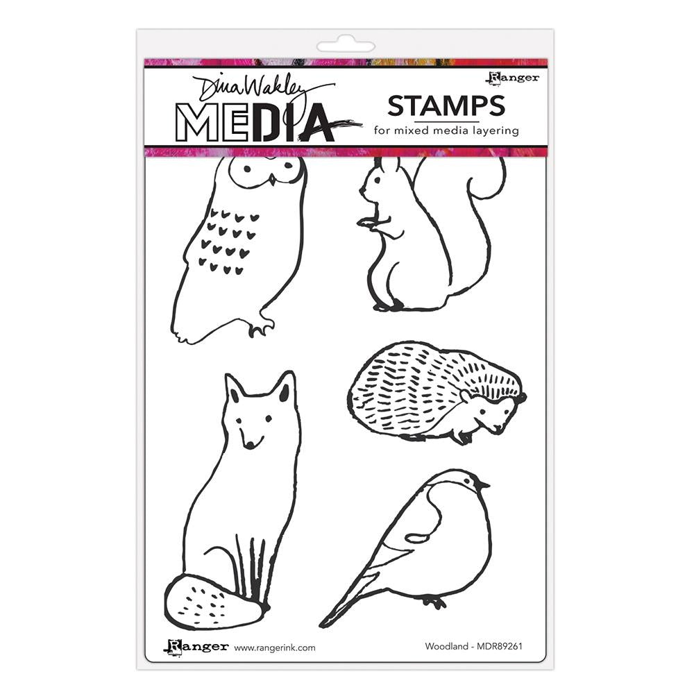 Dina Wakley cling stamp - Woodland