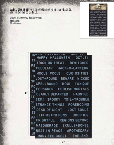Tim Holtz Idea-ology Label stickers - Halloween 2022