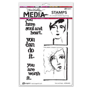 Dina Wakley cling stamp - Soul and heart
