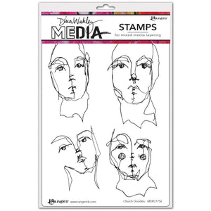Dina Wakley cling stamp - Church doodles