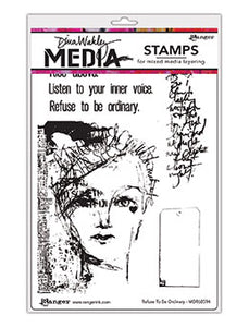 Dina Wakley cling stamp - Refuse to be ordinary