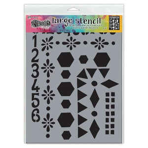 Dylusions 9"x12" stencil - Number Frame